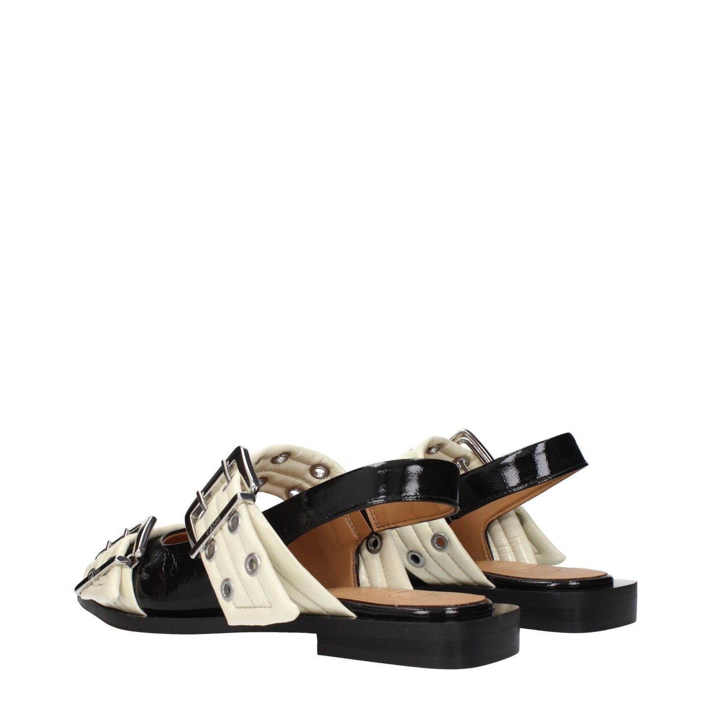 Ganni Black Polyethylene Flat Sandals