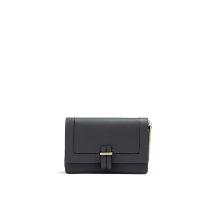 Giada Dark Grey Leather Clutch Bag