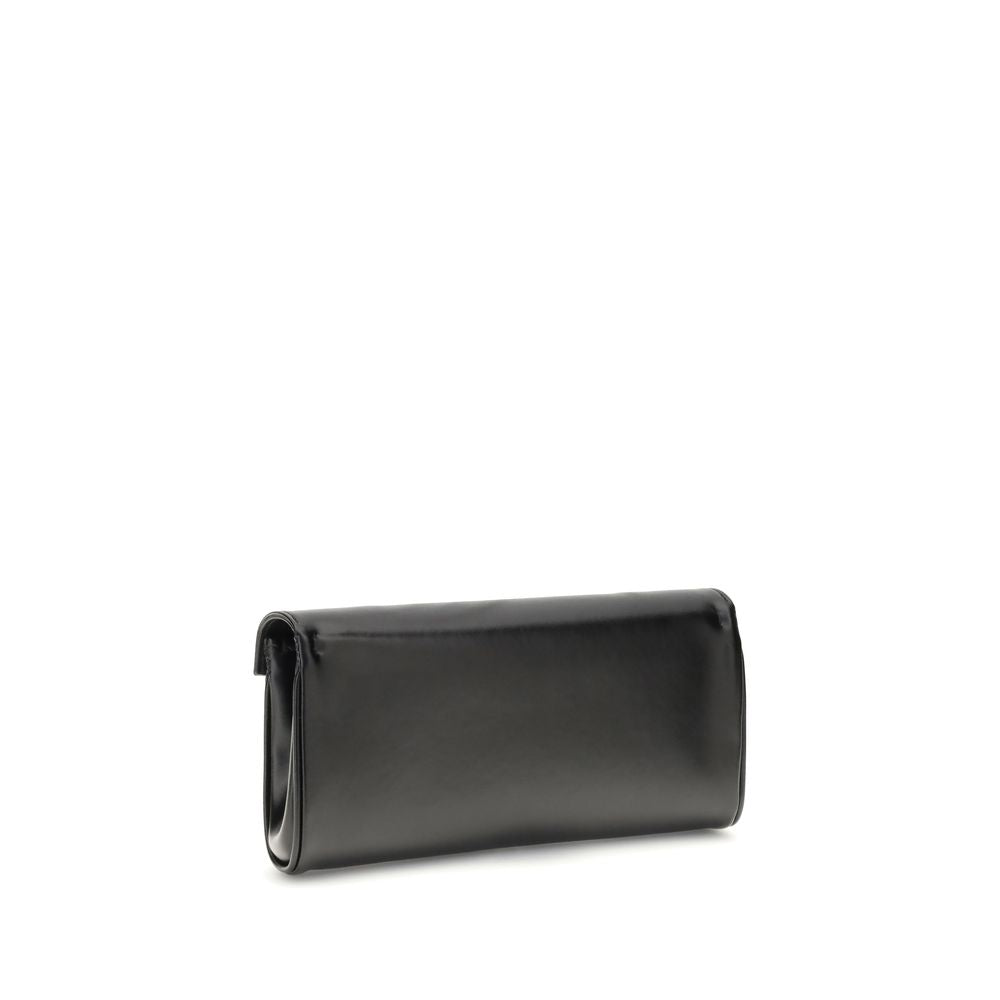 Giuseppe Zanotti Black Leather Clutch Bag