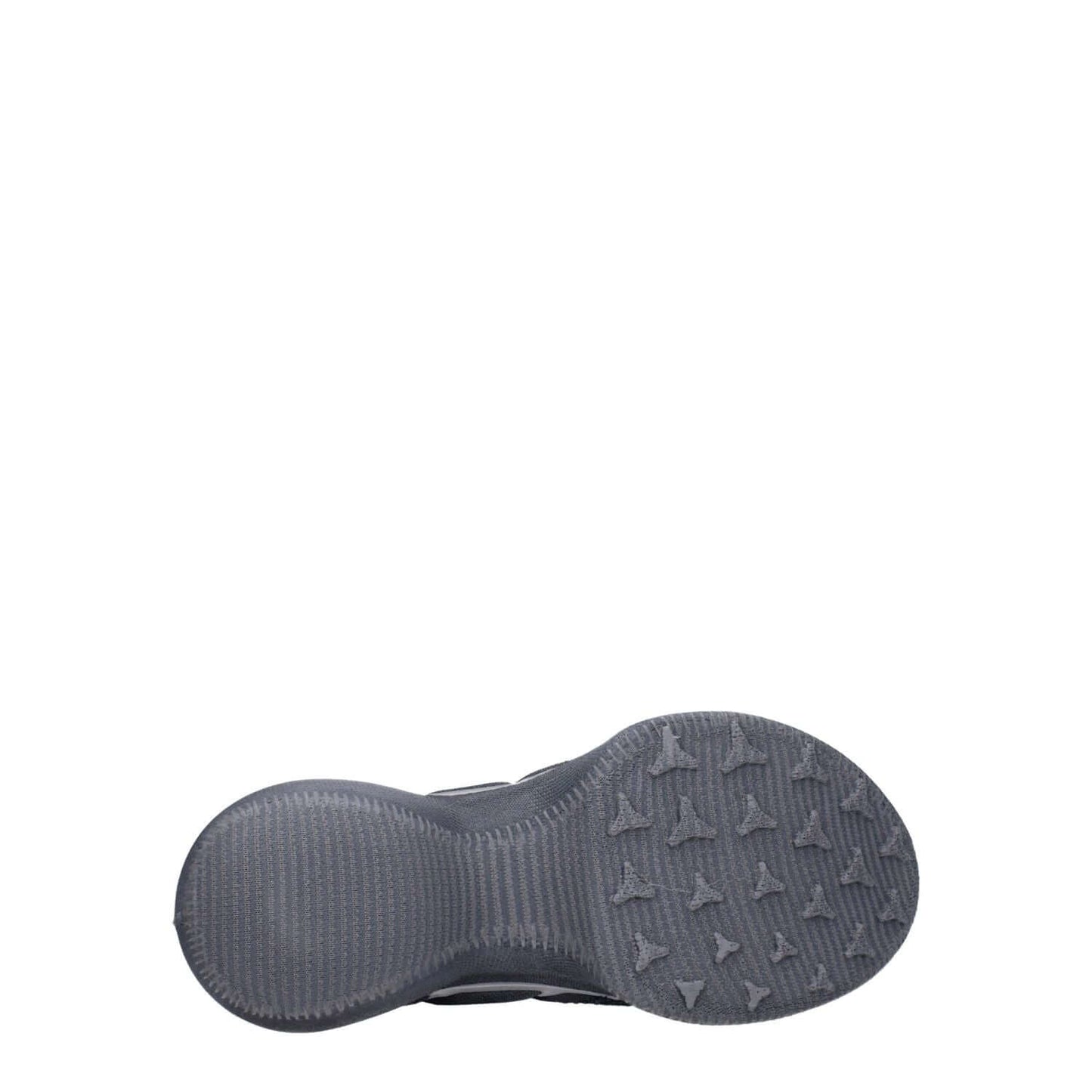 Sole view of Givenchy Gray Fabric Athletic Sneakers showing black rubber mid heel with unique tread pattern.