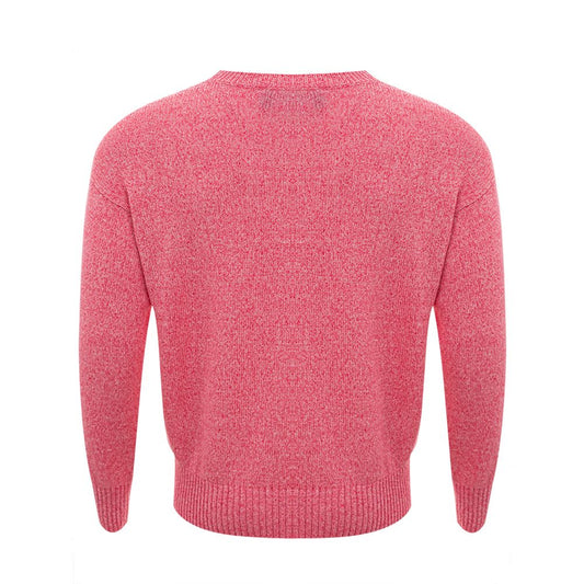 Gran Sasso Pink Cotton Sweater with mélange effect, crew-neck, 100% cotton, knitwear workmanship, regular fit - SKU: 24AP71