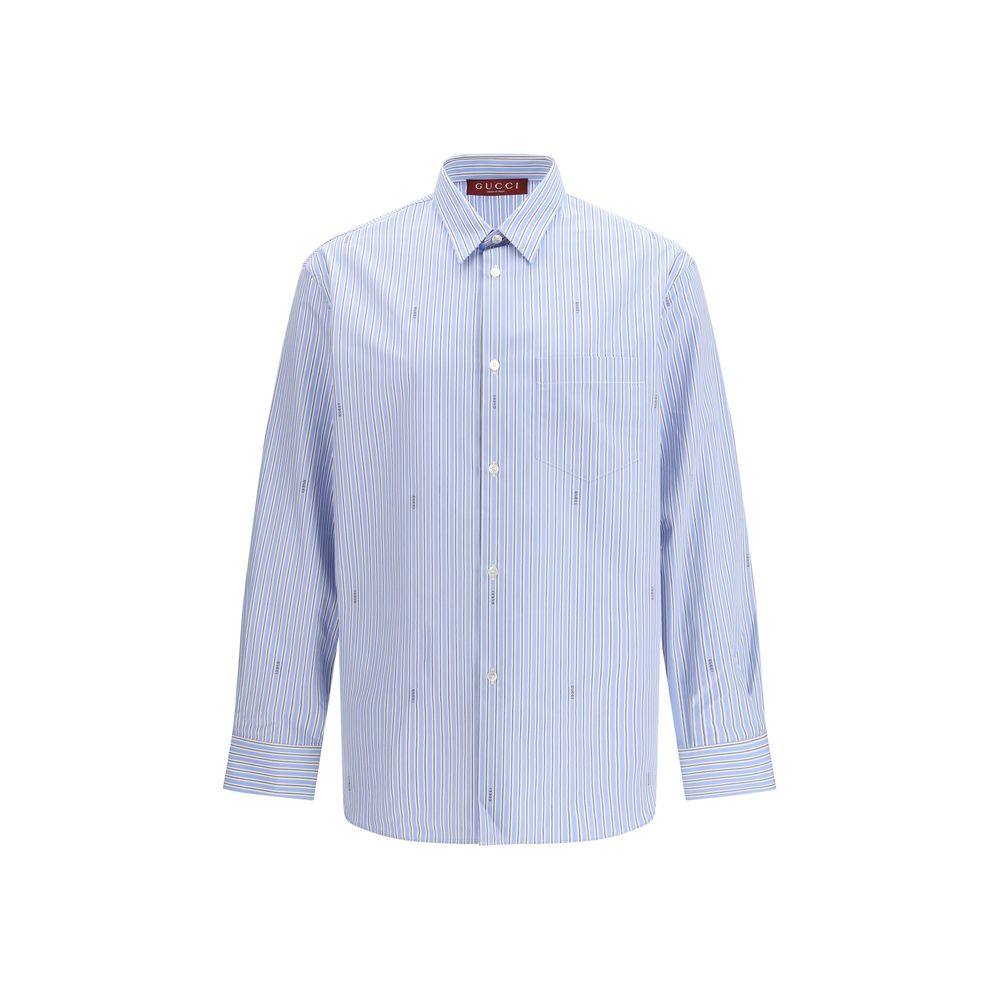 Gucci Blue Cotton Pattern Shirt1728,67397976224,Blue,Clothing,Gucci,IT44|L,New with tags,Pattern - Shirts - Clothing,Shirts - Clothing,Shirts - Women - Clothing,Women,Women - Clothing