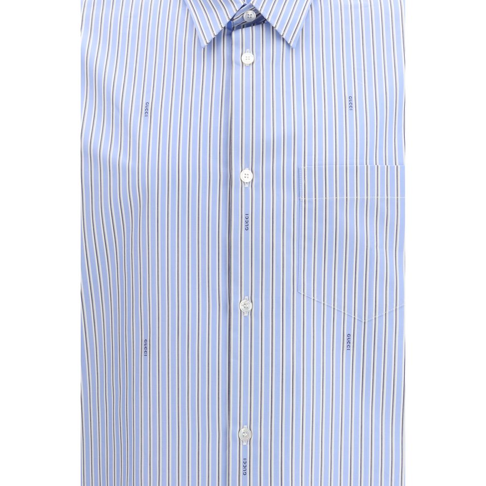 Gucci Blue Cotton Pattern Shirt1728,67397976224,Blue,Clothing,Gucci,IT44|L,New with tags,Pattern - Shirts - Clothing,Shirts - Clothing,Shirts - Women - Clothing,Women,Women - Clothing