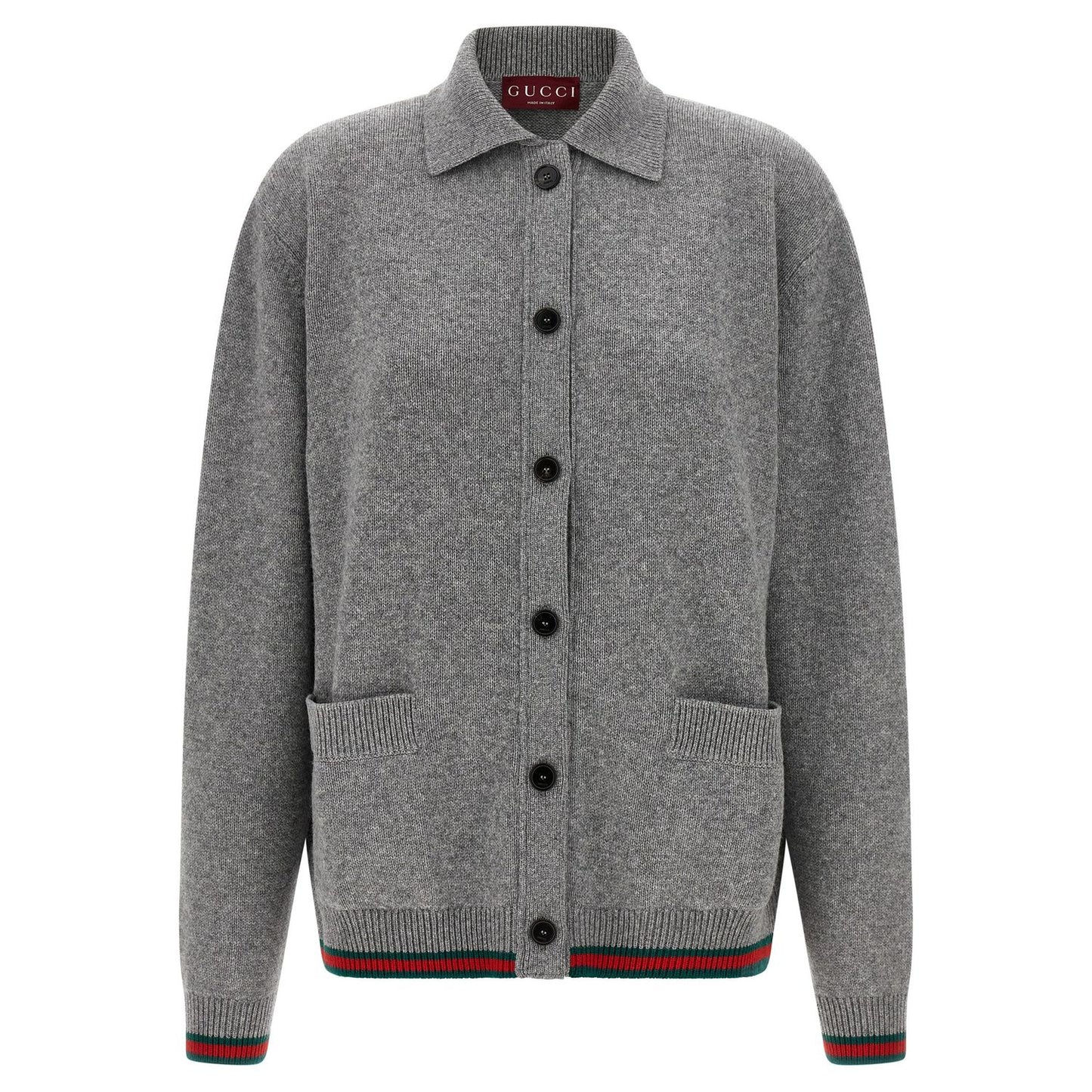 Gucci Gray Wool Cardigan