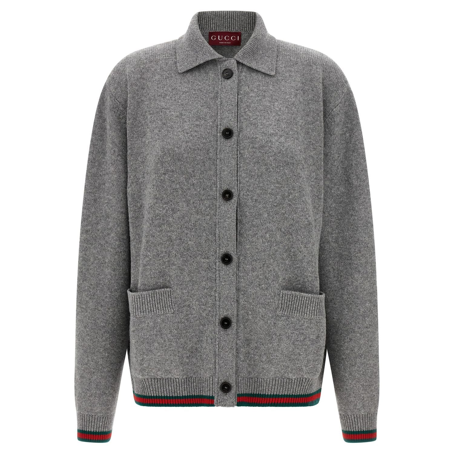Gucci Gray Wool Cardigan