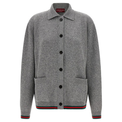Gucci Gray Wool Cardigan