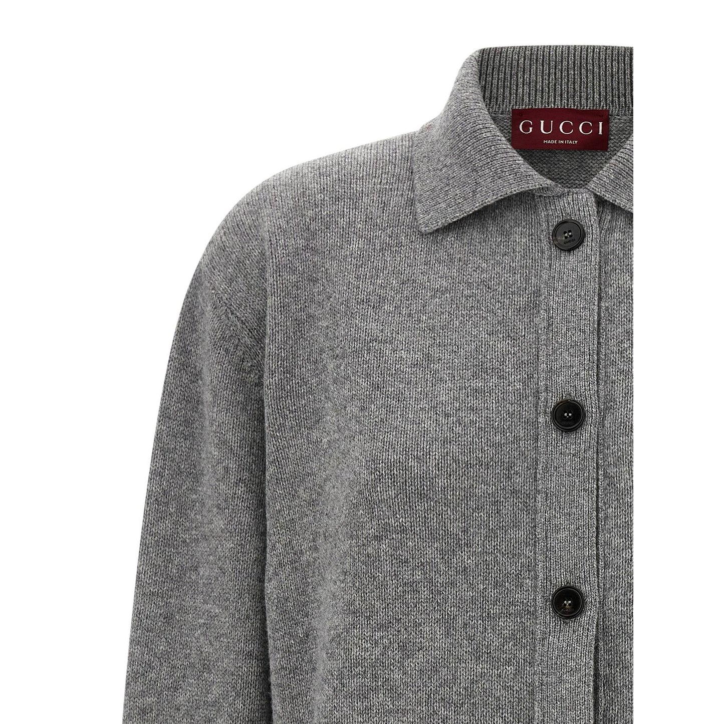 Gucci Gray Wool Cardigan