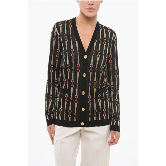 Gucci Gucci Morset Motif Lurex Cardigan GU-P629232-S