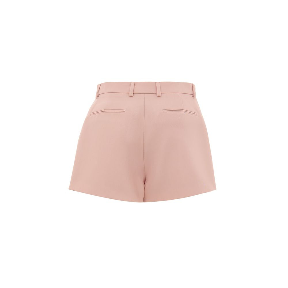 Gucci Pink Wool Short with back view, featuring two side welt pockets and two back pockets. Made of 80% wool and 20% mohair.