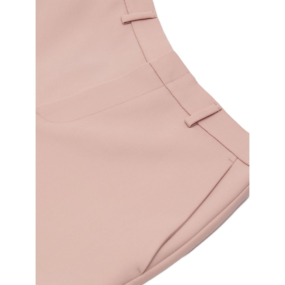 Close-up of Gucci Pink Wool Short showing side welt pockets and hook fastening.