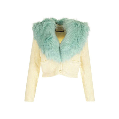 Gucci White Wool Cardigan 1728,75611013280,Cardigans - Sweaters - Clothing,Clothing,Gucci,M,New with tags,Sweaters - Clothing,White,Women