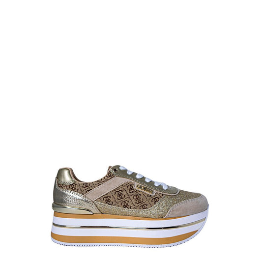 Guess Beige Polyester Platform Sneakers Guess
