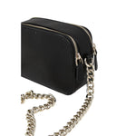 Guess Black Polyethylene Handbag with silver chain and zipper details