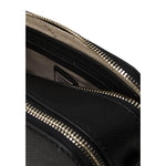 Interior view of Guess Black Polyethylene Handbag showing zipper detail and internal compartments.