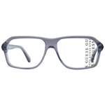 Guess Gray Men Glasses Frame in full-rim style with grey plastic frame, demo lenses, rectangle shape. Comes with branded case.