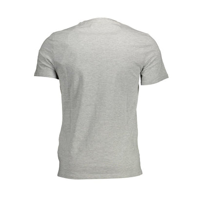 Back view of Guess Jeans Brown Organic Cotton Men T-Shirt showing V-neck and short sleeves.