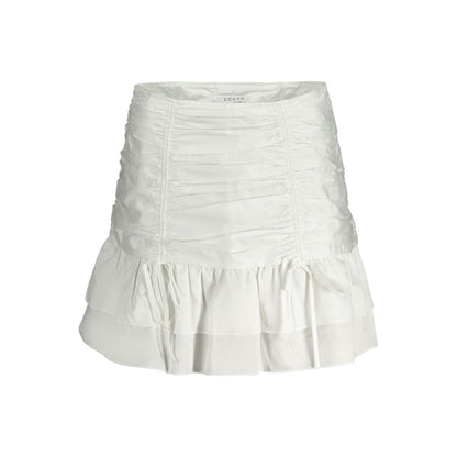 Guess Jeans White Cotton Women Skirt with urban chic style and logo details