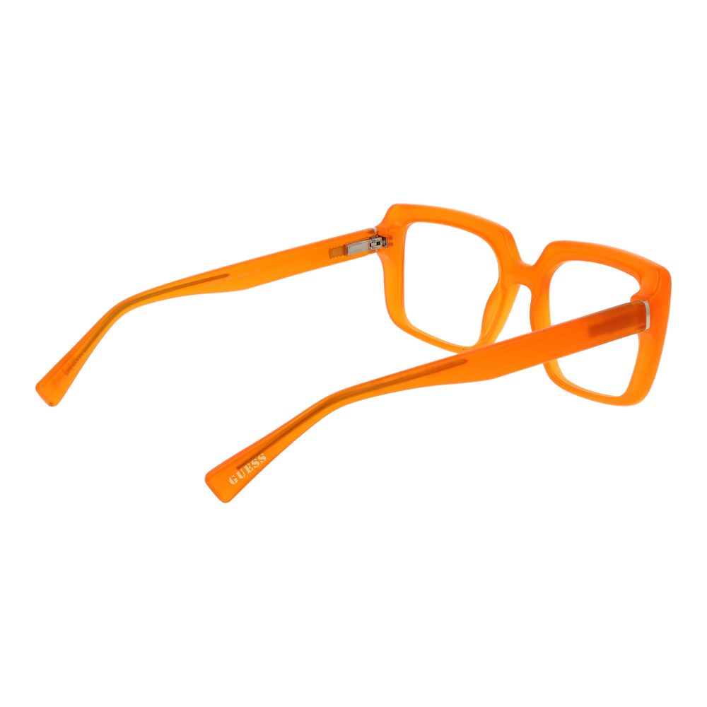 Guess Orange Stainless Steel Glasses (Frames) with full-rim square style, orange color, stainless steel material, unisex design.