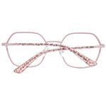 Guess Pink Women Glasses Frame, rose metal full-rim frame, demo lenses, round style, 53mm width, includes branded case.