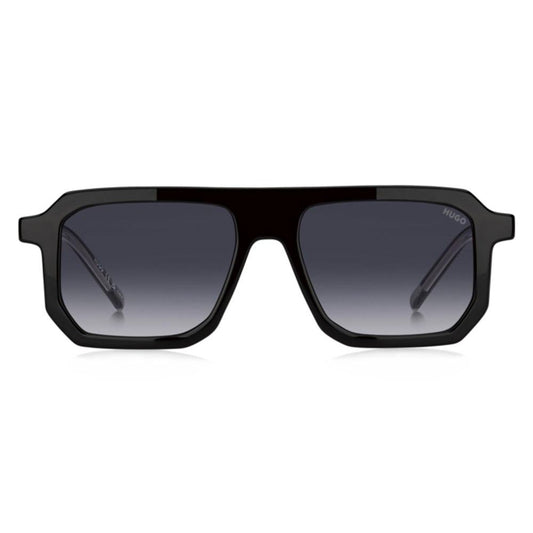 HUGO MOD. HG 1312_S gent sunglasses, black frame with gradient lenses, front view.