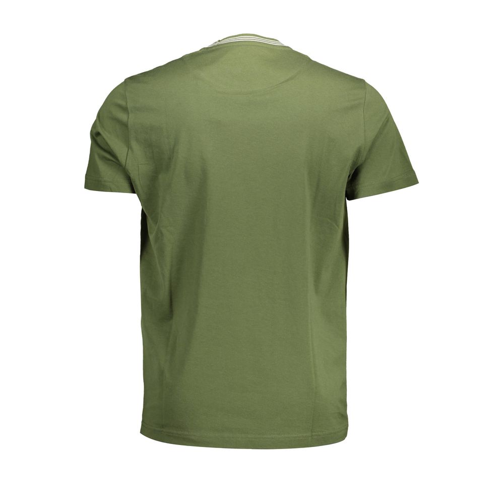 Back view of Harmont & Blaine Green Cotton Men T-Shirt showing regular fit and striking green hue.