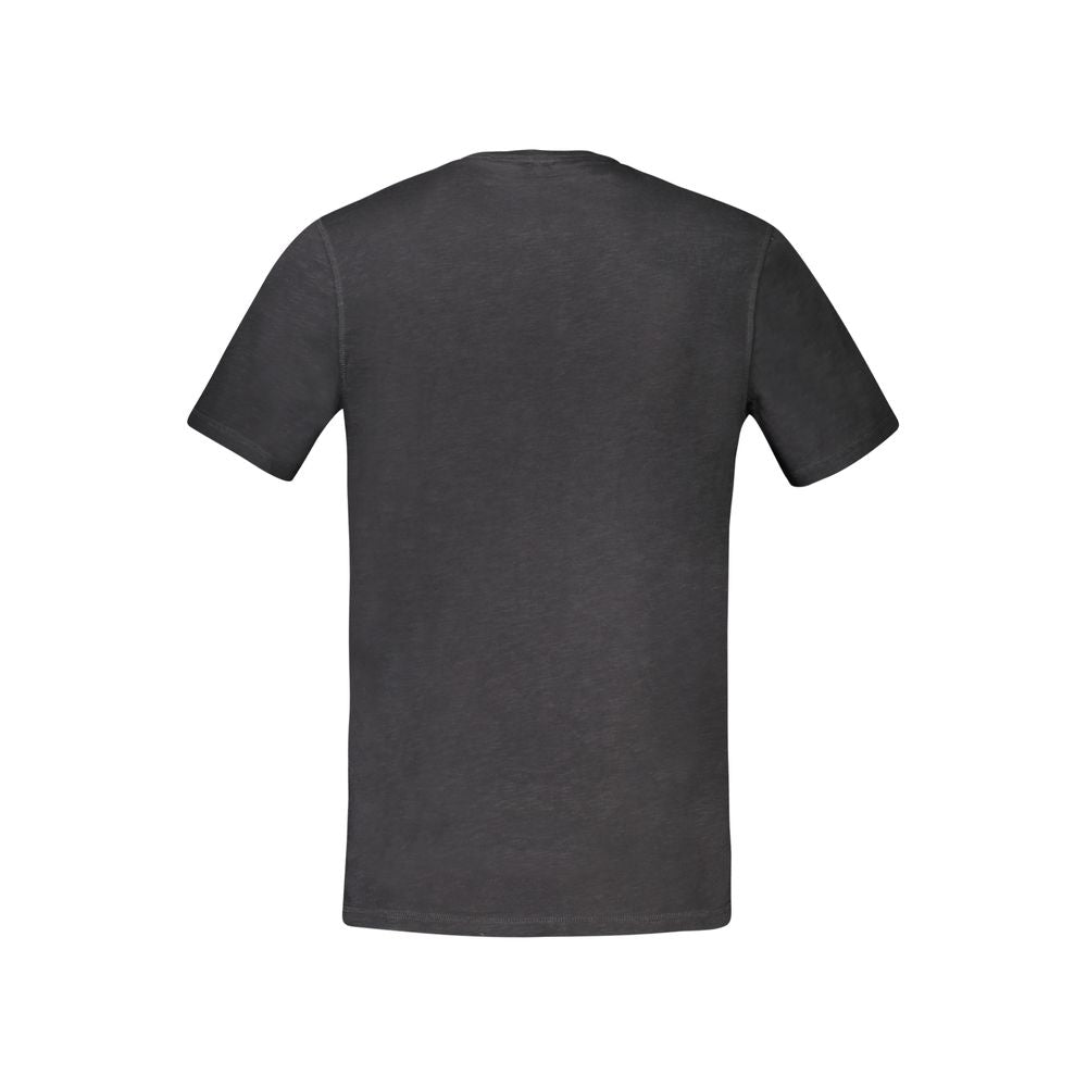 Hugo Boss Black Cotton T-Shirt with short sleeves, crew neck, and logo print