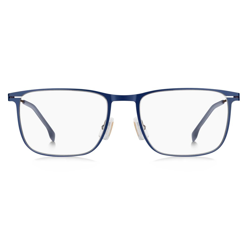 Hugo Boss Bronze Metal Frames, full-rim design, BOSS-1246-CNI, 56/19/150 mm dimensions, elegant eyewear in metallic blue, men's fashion glasses.