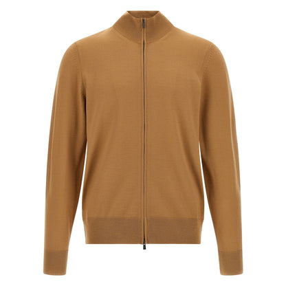 Hugo Boss Brown Virgin Wool Cardigan