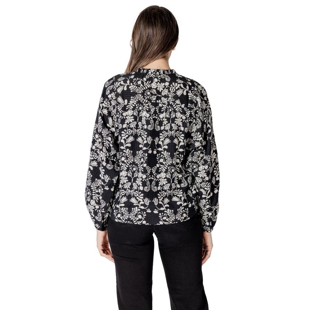 ICHI Black Viscose Blouse