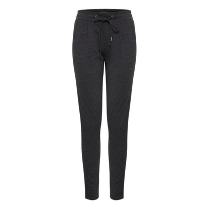 ICHI Gray Polyester Casual Pants