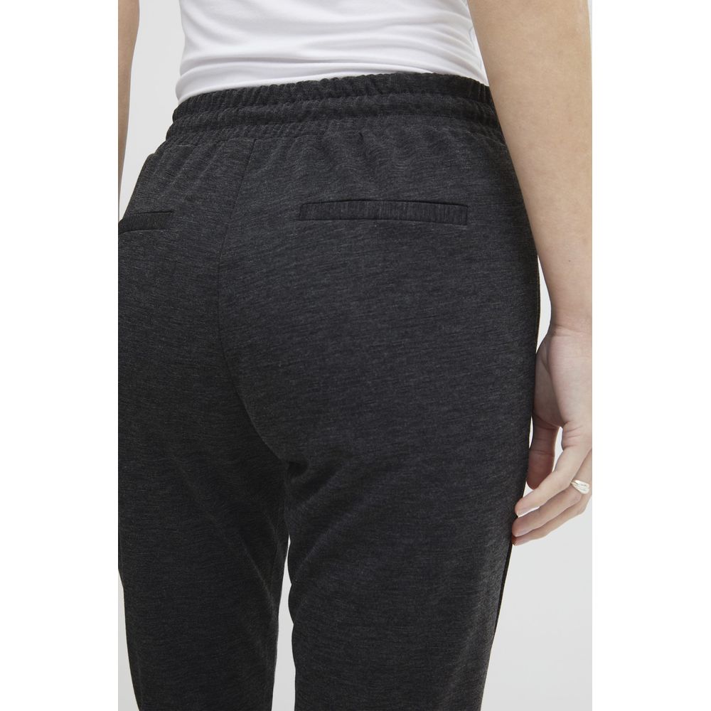 ICHI Gray Polyester Casual Pants