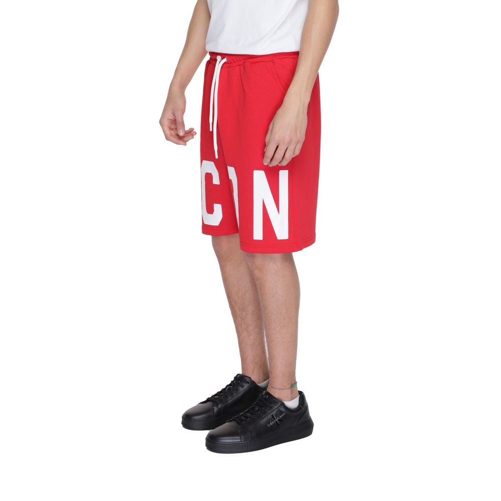 Icon Red Cotton Bermuda Shorts