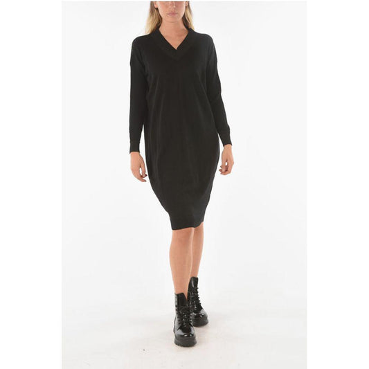 Ixos Ixos Knitted SWAPS Midi Dress with V Neckline IX-P433261-XS 1728,74866327712,Black,Clothing,Ixos,New with tags,Sweaters - Women - Clothing,Women,Women - Clothing,XS