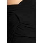 Close-up of JACQUEMUS Skirts Black with draped detailing and asymmetric design.