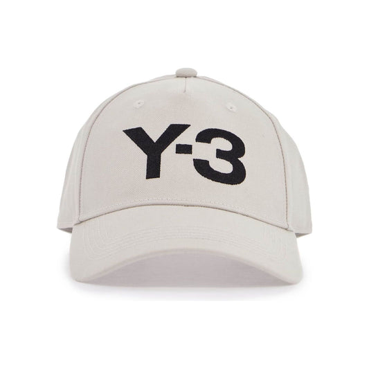 Y-3 gray cotton cap with large logo and curved brim Scarves Hats & Gloves Y-3 Light Gray