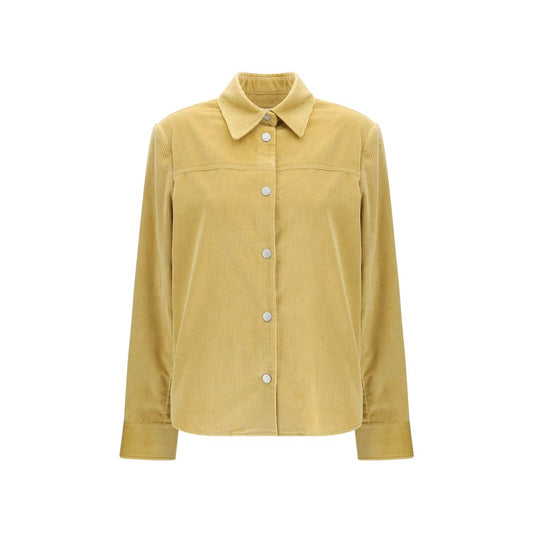 Jacob Cohen Yellow Cotton Denim Jacket with matte nickel buttons and leather patch.