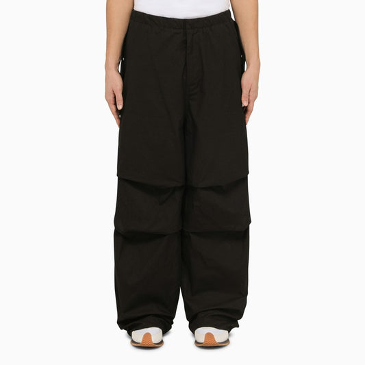 Jil Sander Black oversize cotton trousers