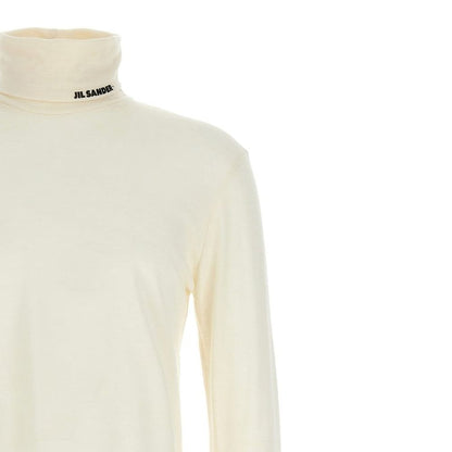 Jil Sander White Polyester Turtleneck