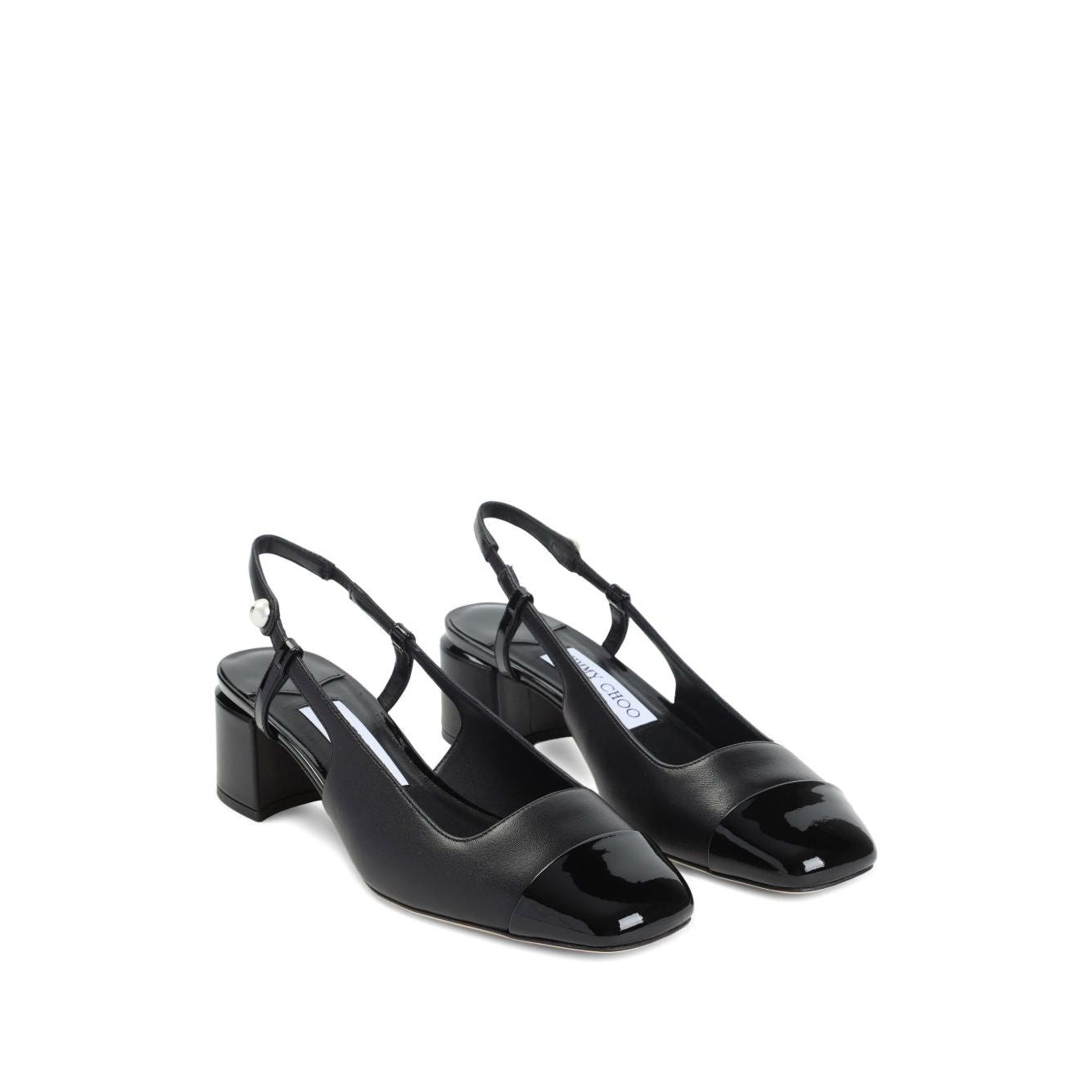 Jimmy Choo Elisa Sling Back 45 Patent and Nappa Leather Pumps Medium Heel