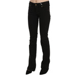 John Galliano Black Low Waist Slim Leg Skinny Denim Casual Pants Jeans with zipper closure, crafted in Italy, high quality.