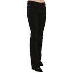 John Galliano Black Low Waist Slim Leg Skinny Denim Casual Pants Jeans - High quality, Italian-made with zipper closure and logo details.