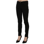 John Galliano Black Mid Waist Slim Fit Skinny Denim Casual Pants Jeans with zipper closure, made in Italy.