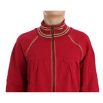 John Galliano Pink Mock Zip Cardigan Sweatshirt Sweater with front zipper and logo details.