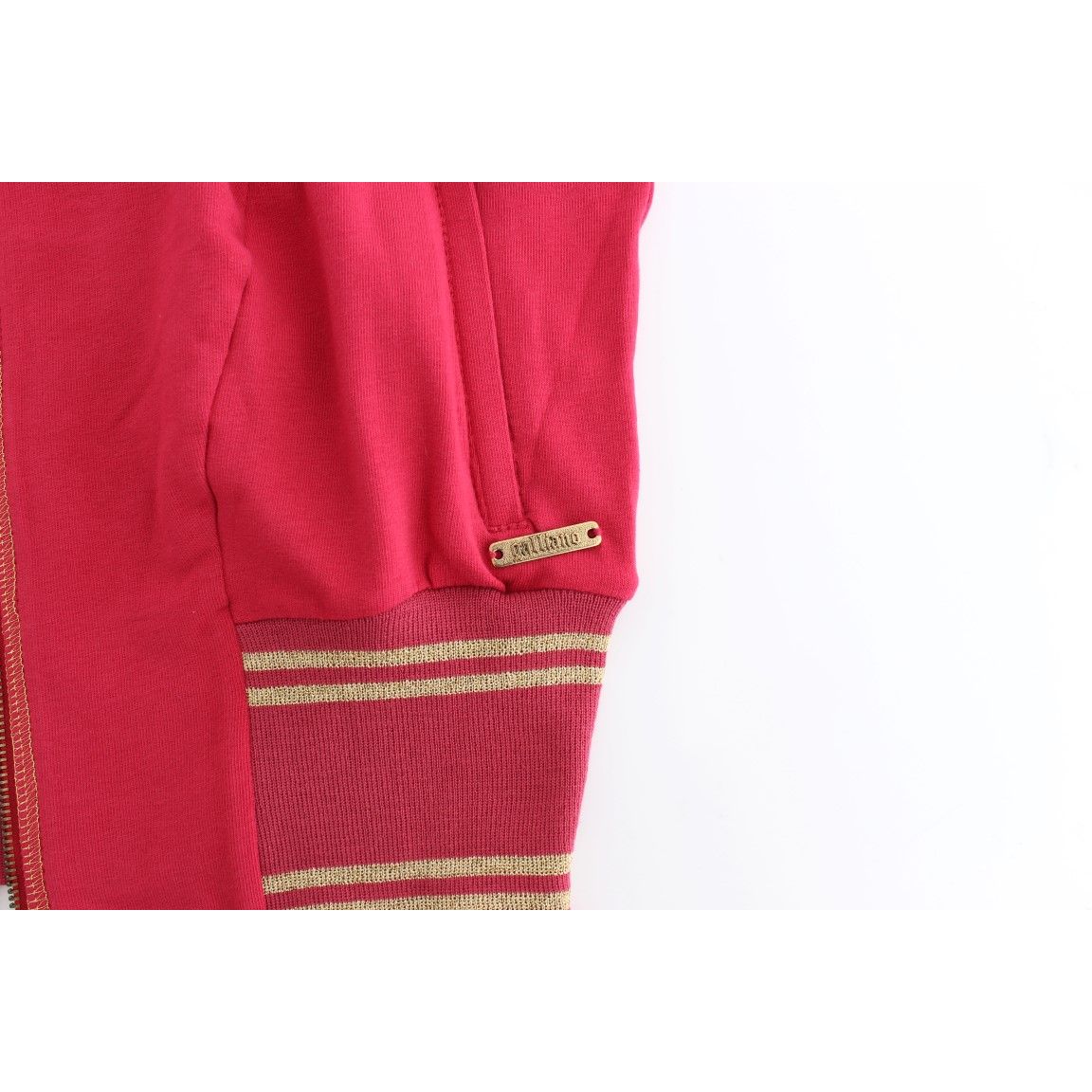 John Galliano Pink Mock Zip Cardigan Sweatshirt Sweater with logo detail on sleeve