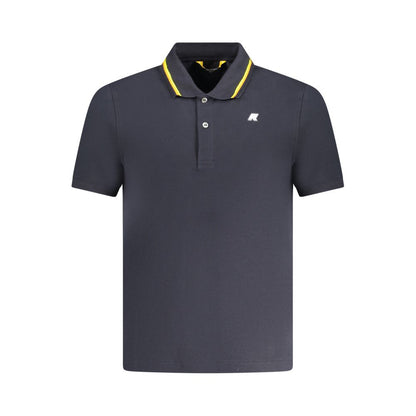 K-WAY Blue Cotton Polo Shirt with short sleeves, 2 buttons, contrasting details, and logo application