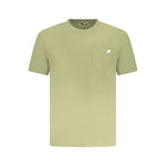 K-WAY Green Cotton T-Shirt with short sleeves, crew neck, and logo on pocket.
