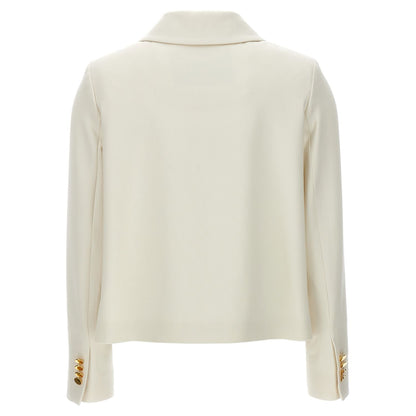 Kiton White Virgin Wool Full-Length Jacket