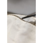 Closeup of L'Autre Chose Ivory White Sleeveless Maxi Cupro Viscose Dress fabric and texture