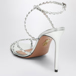Aquazzura Love Struck silver sandals with crystals LSKHIGS0NPL/R_AQUA-CCC_500