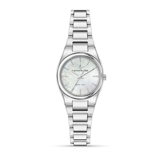 LUCIEN ROCHAT MOD. R0453122514 silver ladies wristwatch with 28mm case and mother of pearl dial. Elegant timepiece for women.